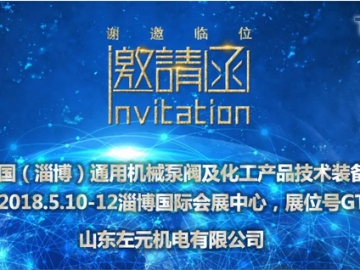 山東左元攜東元電機(jī)產(chǎn)品參加2018年（淄博）國際通用機(jī)械泵閥及化工技術(shù)裝備博覽會(huì)