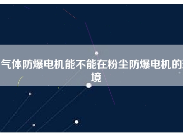 氣體防爆電機能不能在粉塵防爆電機的環(huán)境
