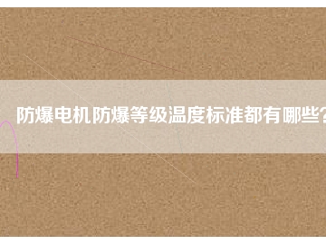 防爆電機(jī)防爆等級(jí)溫度標(biāo)準(zhǔn)都有哪些？