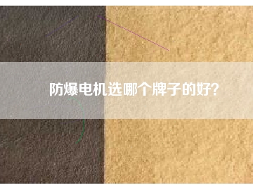 防爆電機選哪個牌子的好？