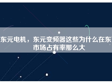 東元電機，東元變頻器這些為什么在東莞市場占有率那么大